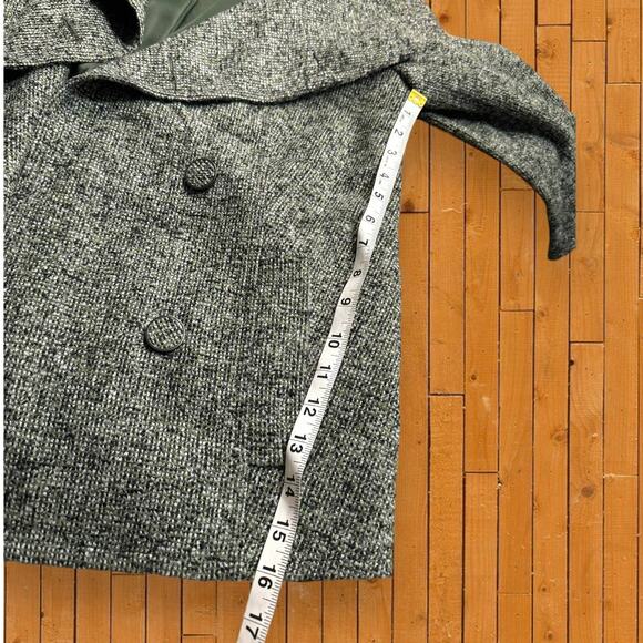 Talbots Green Gray Tweed Wool Blend Cropped Jacket Blazer Size 4 - Picture 6 of 9